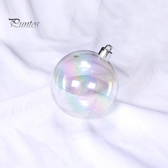 12/24/36Pcs 4CM Christmas Iridescent Ball Clear Shatterproof Reusable DIY Holiday Decoration Xmas Tree Hanging Ball Ornament Pendant Party Festival