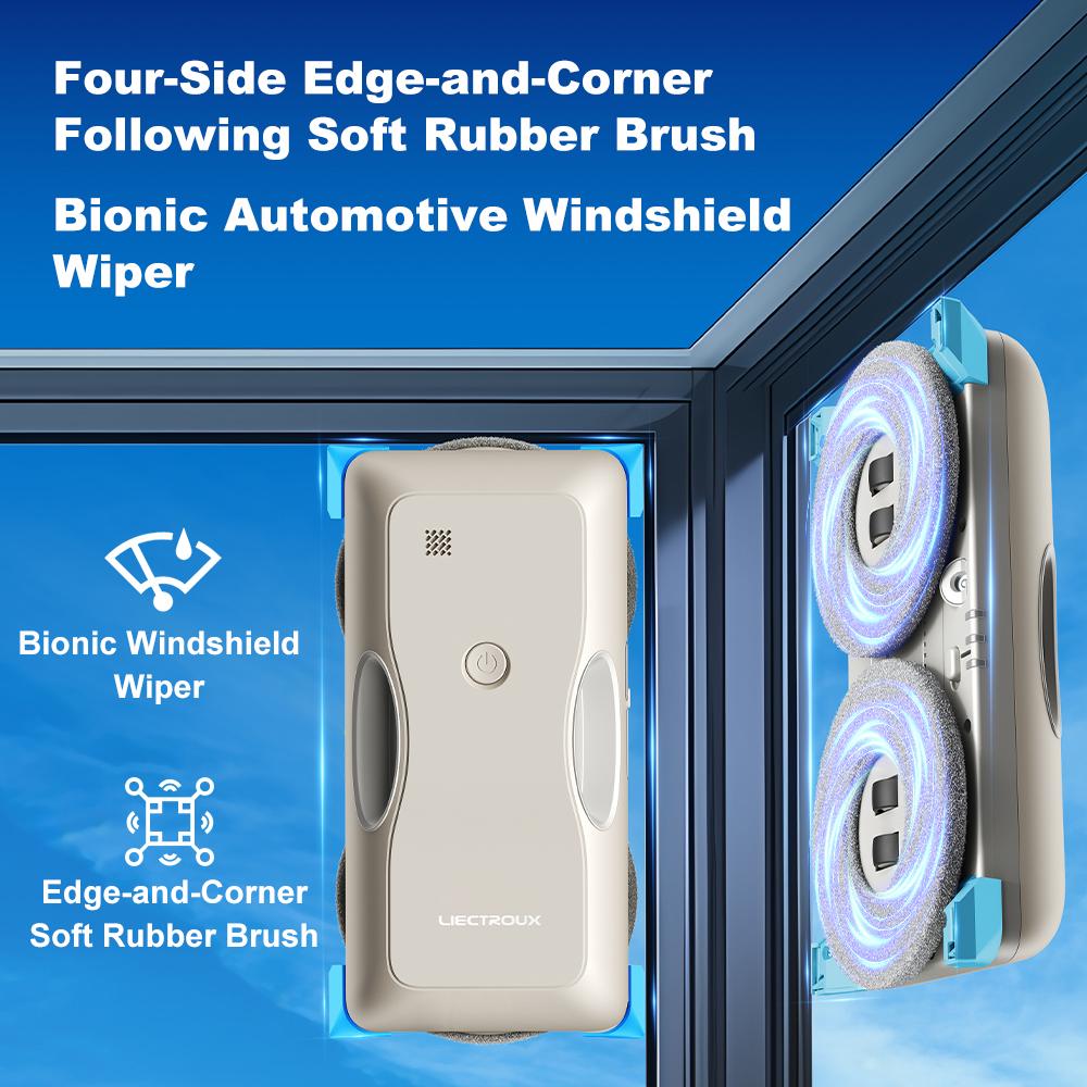 Window Cleaning Robot LIECTROUX G8, High Speed,Double Water Spray,Ultra-thin Window Cleaner, Electric Glass Washer,AI Route