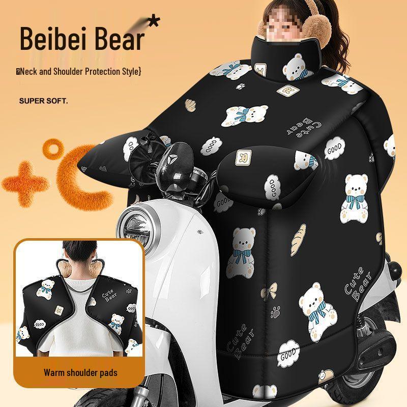 Winter Winddichte Fleecegefütterte Elektrofahrzeug-Windschutzscheibenabdeckung mit Vergrößerten Kniepolstern