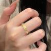 Starlight Irregular Dazzling Star Inlay Dot Diamond Flower Rings for Women  Brushed Ring Suitable for Daily Jewelry Gifts