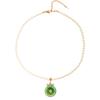 Green Safety Buckle Pendant Autumn And Winter Millet Bead Pearl Pendant Light Luxury Agate Collarbone Chain Women'S Necklace