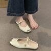Xiaoxiangfeng bag head half slippers outer wear women's shoes 2024 new chain word belt summer skirt single shoes