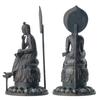 Miniature Painted Bodhisattva Statue Buddhist Wood Buddha Statue World Bodhisattva Buddha, Present-day Half-Lotus (Wooden Boxwood) - Statue,