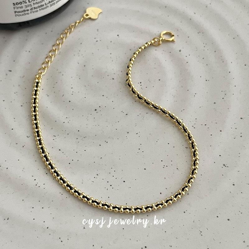 Cui Yan S925 Sterling Silver Korean Dopamine Woven Rope Bracelet for Women - Zodiac Year 2025 Jewelry Gift S925 Silver