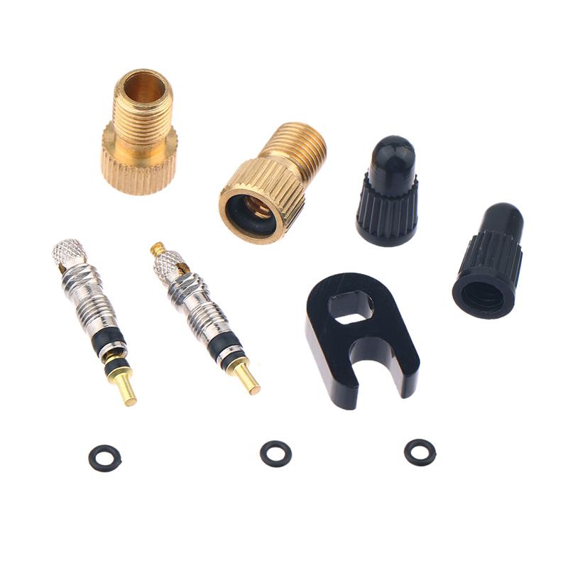 1Set Brass Presta Valve Core Set 2/6/12Pcs Mountain Bike Road Bike Tube Replacement Presta Valve Core French Air Pump Tool