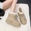 Comfortable and Warm Ankle Flat Snow Boots Slip-on Round Toe Mid Heel 2025 High Quality Ladies Shoes Concise Women's Boots