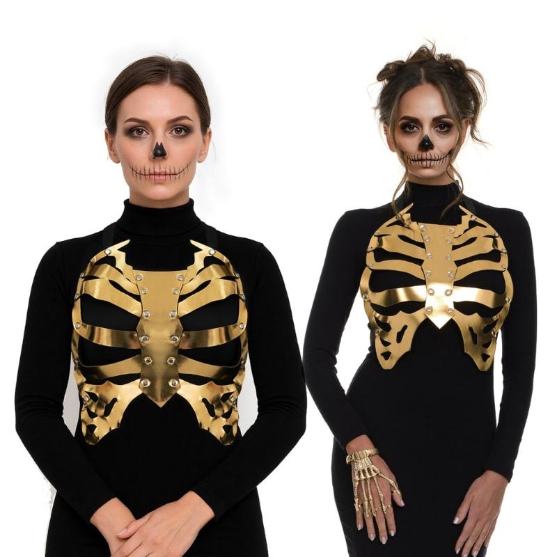 Leather Skeleton Handmade Bone Jewelry Secure Closure Design For Cosplay Event And Gothic Fashion