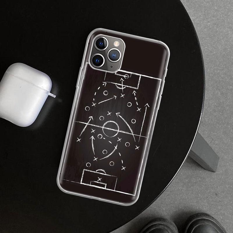 Football Soccer Tactics Time Phone Case Cover for iPhone 11 12 13 Mini 14 15 Plus 16 Pro Max 17 Air 7 8 + SE Art Customized Fund