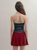 Visus Striped Mini Skirt_Red