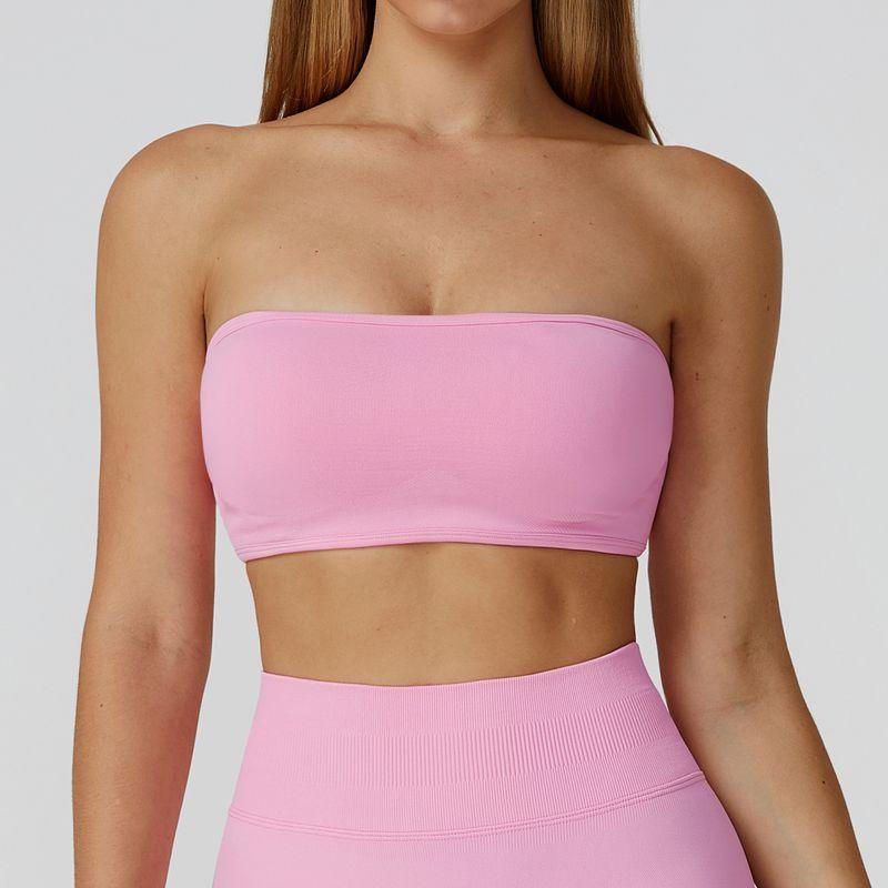 Fashion Sports Intimates Women's Shockproof Push-up Sexy Beauty Back Tube Top Yoga Vest Training Adjustable Workout Bra