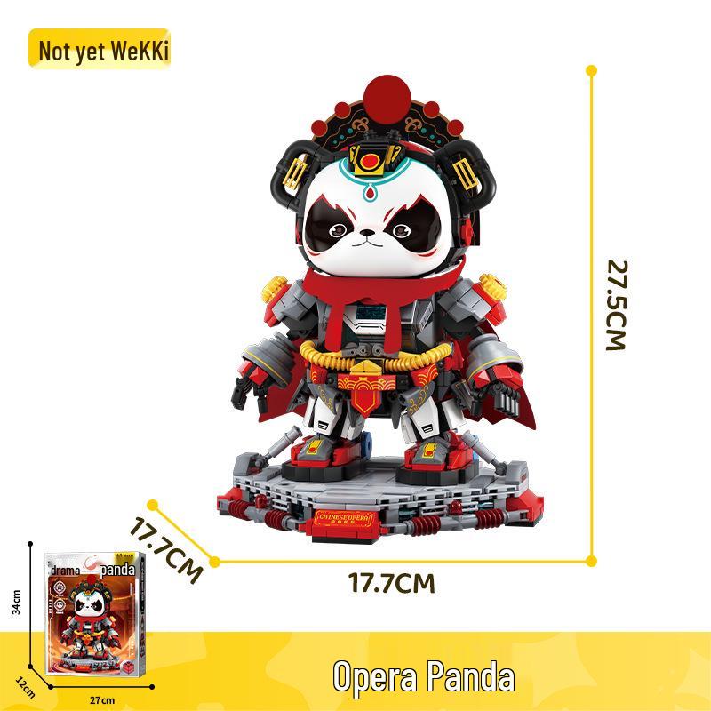 Panda Folk Art Building Blocks: Educational Toy & Gift Model