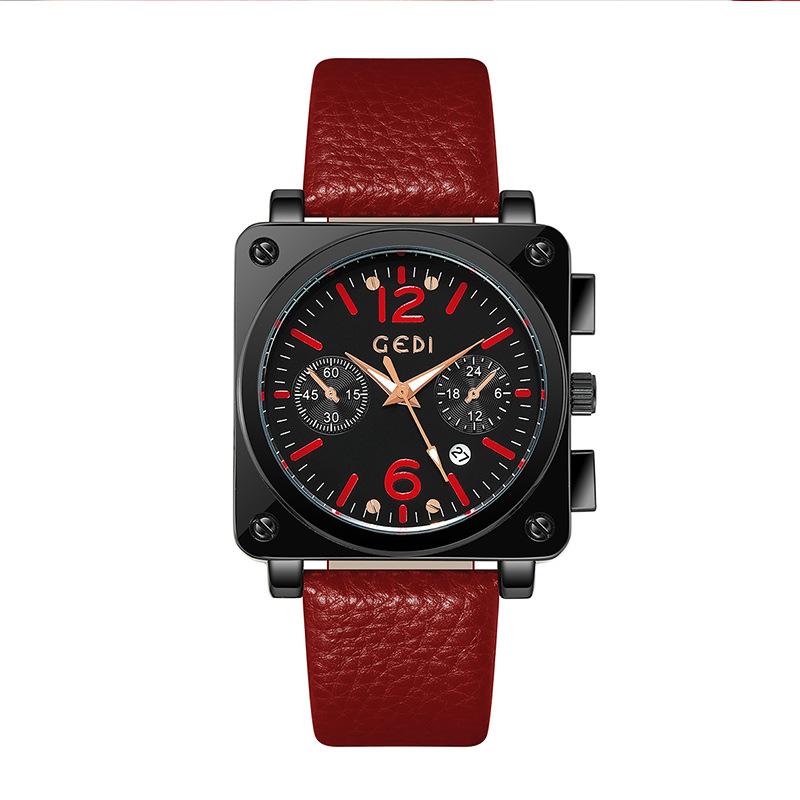 Fashion Large Dial Ladies Multifunctional Calendar Belt Quartz Watch