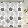 Simple Geometric Pattern Fabric Shower Curtain Bathroom Curtains Stripes Mosaic Bath Screen Waterproof Polyester With 12 Hooks