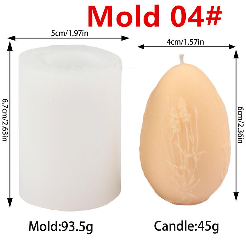 3D Easter Egg Silicone Candle Mold DIY  Rose Sunflower Phalaenopsis Patterns Easter Egg Candles Gypsum Home Decor Gift