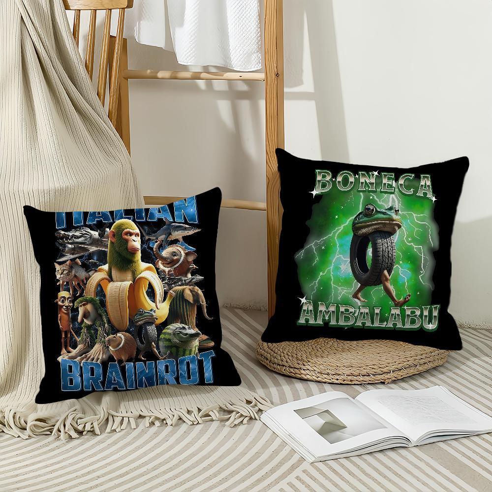 ITALlAN B-brainrot Creative A-animal Pillow Case Applicable Space For Guest Rooms Interiors Cars Office House Decoration