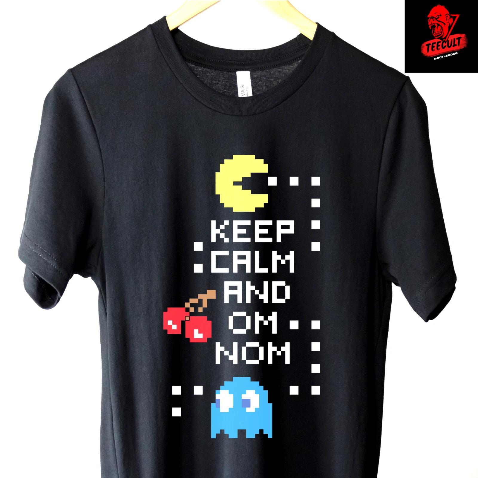 Men s and Women s T-shirts Pac-man 90 s Retro Gamer Tee | Keep Calm and Nom Nom L