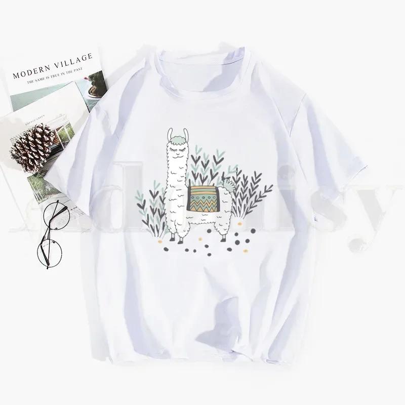 Alpaca No Prob Llama Attractive Design Pretty Tshirt Hip Hop Girl Print Tees Harajuku Tshirts Fashion Summer Tshirt