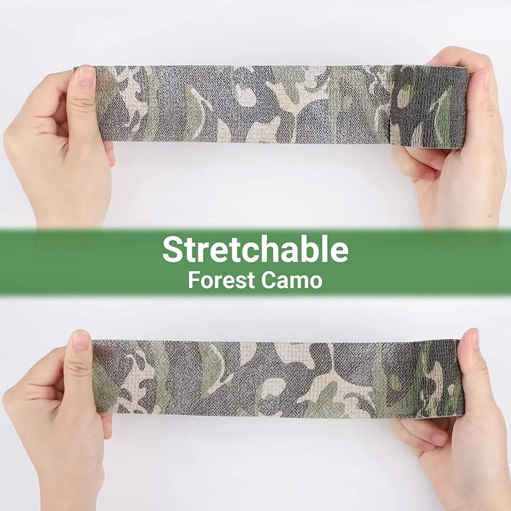 Self-Adhesive Protective Tape Wrap Tactical Camo Multi-Functional Non-Woven Fabric Stealth Tape Stretch Bandage Outdoor Hunting