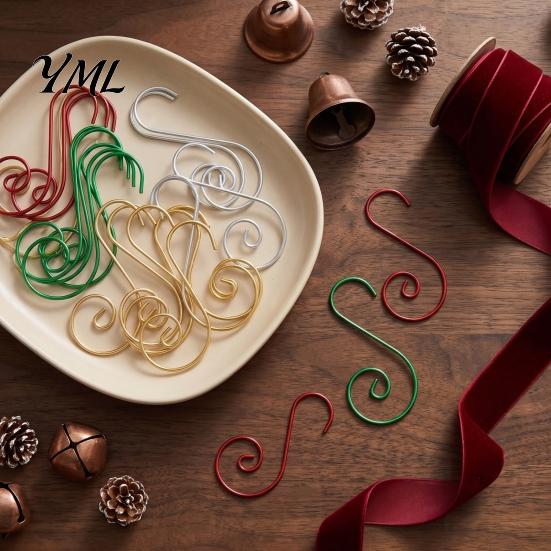 Spiral Hanging Hooks 20 Pcs Christmas S-Shaped Ornament Hooks, Metal Wire Hanger for Xmas Tree Ornaments, Crafts, Balls, Baubles, Decorations Display