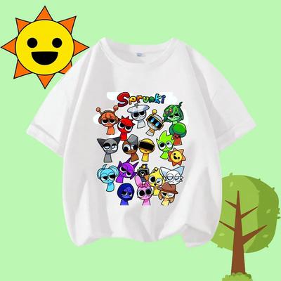 Sprunki Dětské tričko Letní Děti Hra Incredibox Bavlna Krátký rukáv Top Kluci Anime Móda Roztomilé Tričko Holky Ležérní Oblečení Dárek