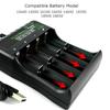 Încărcător de baterii 18650 Negru 2 3 4 sloturi AC 110V 220V Dual pentru încărcare 18650 Încărcător de baterii reîncărcabile cu litiu de 3,7V