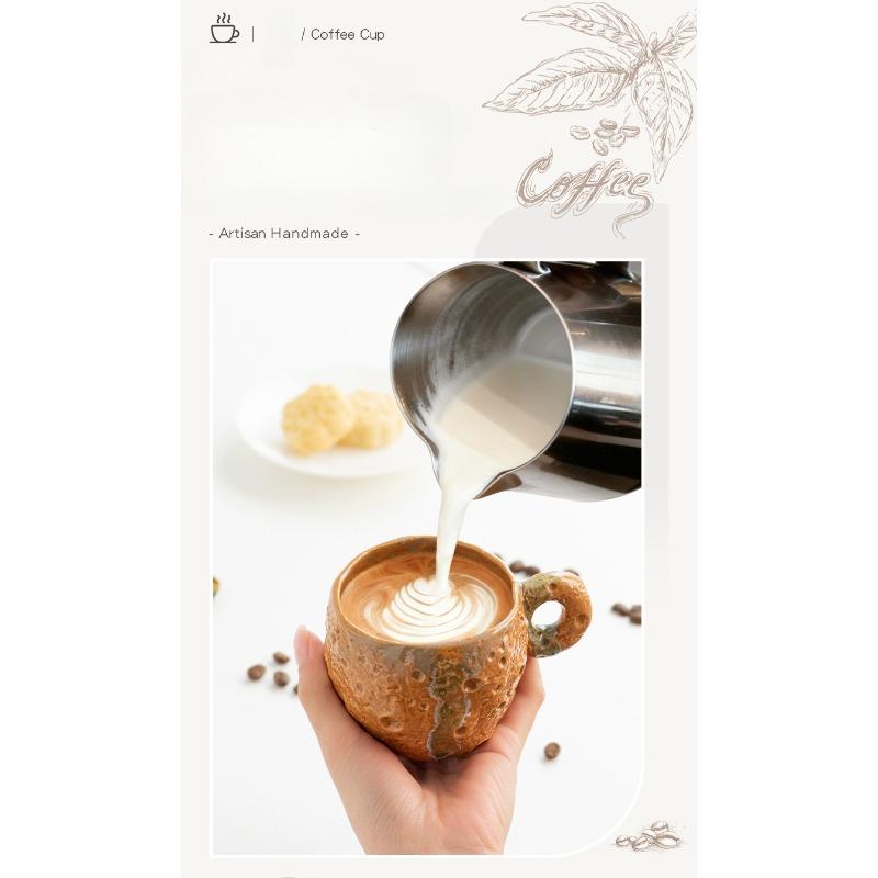 Japanese handmade retro glazed ceramic coffee cup, tea house creative souvenir cup, afternoon tea coarse ceramic coffee cup