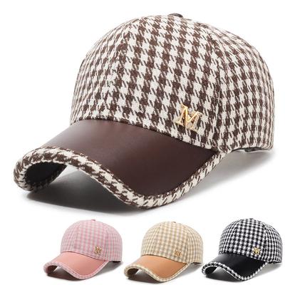 Casquette de baseball pied-de-poule printemps été femme casquette queue de cheval chapeau haut vide