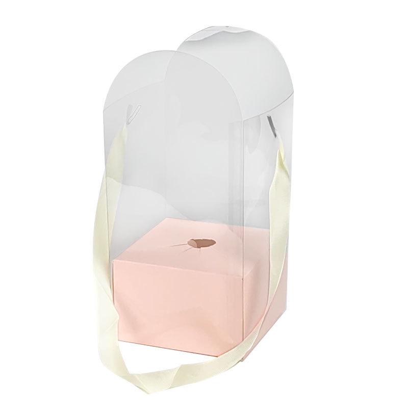Clear PVC Tote Bag for Fresh Flower Arrangements - Rose Bouquet Gift Box Packaging