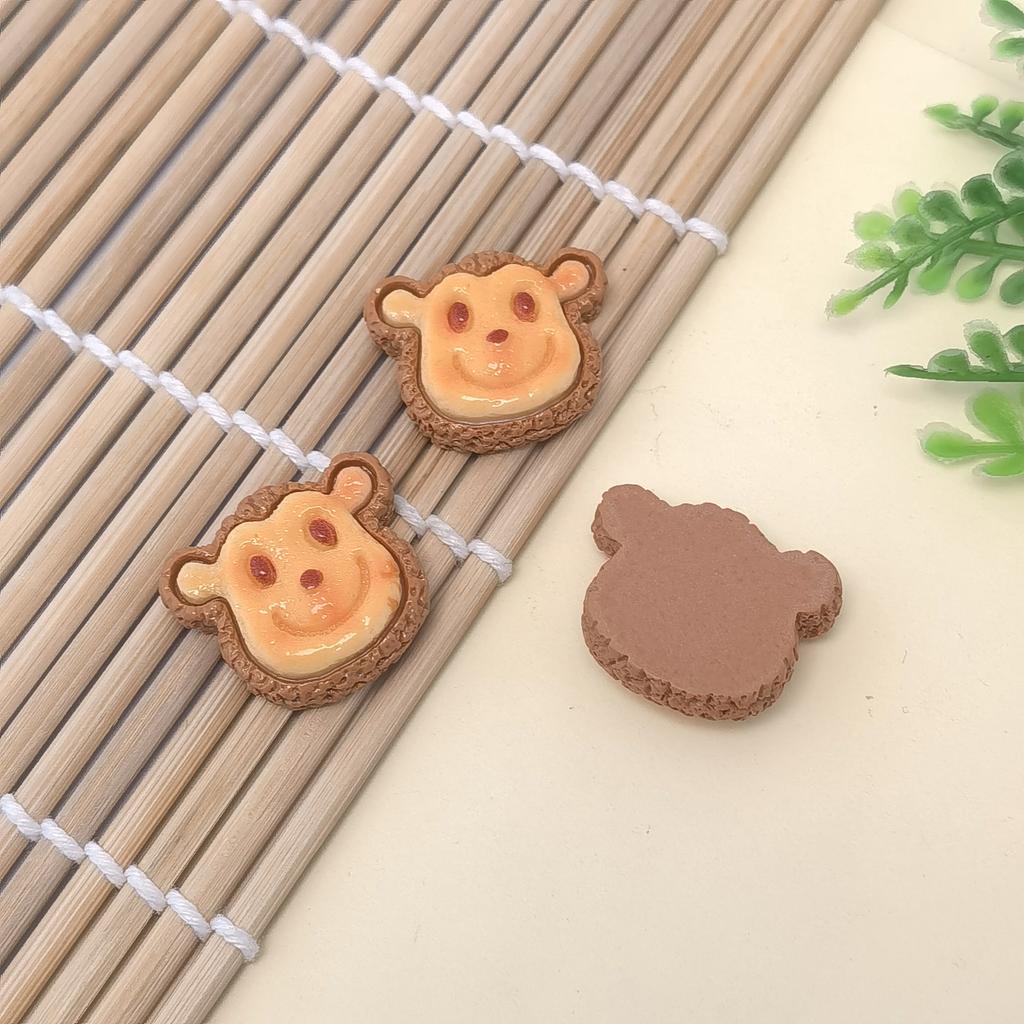 Cartoon Small Animal Baked Cookies Resin Charms Lovely Cat Dog Shape Bear Biscuits Pendant DIY Earring Jewelry Make