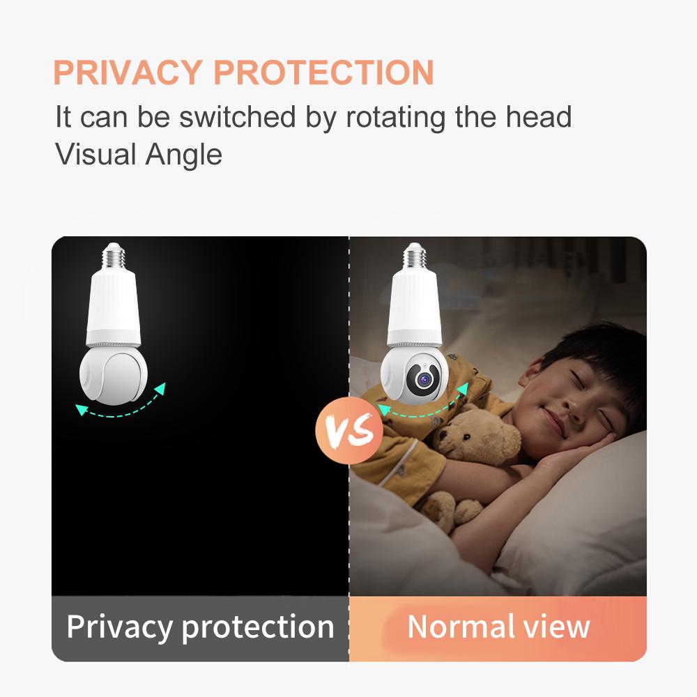 5MP CCTV Home Wireless WiFi Camera Bulb E27 Full Color Night Vision Automatic Tracking Security Camera for V380 Pro App