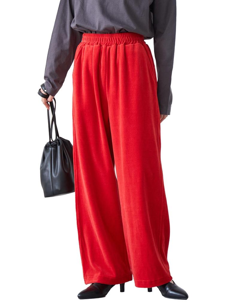 Cohen Ferret-Like Velvet Easy Wide Pants, 76406000002, 4570 Orange (45), Size L
