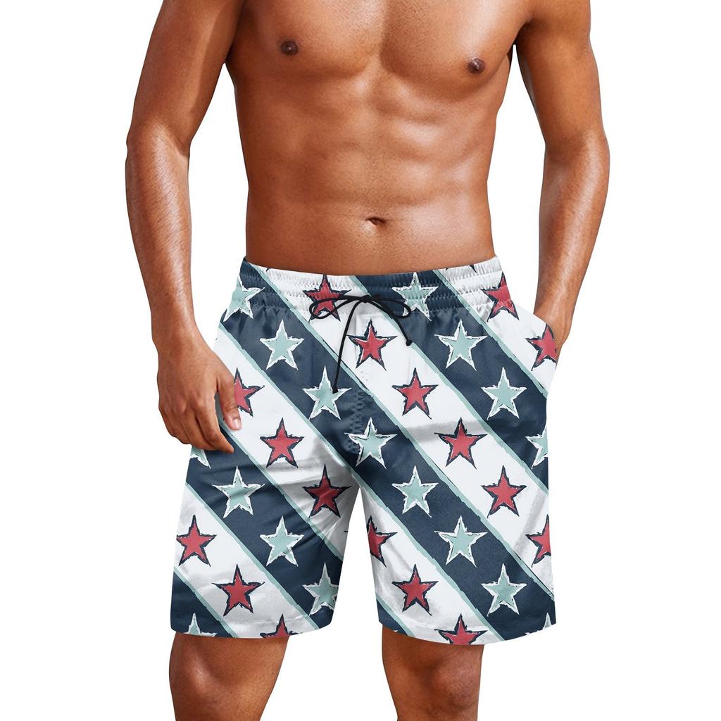 Men's Independence Day Print Casual Fashion Shorts Men's Printed Loose Breathable Shorts