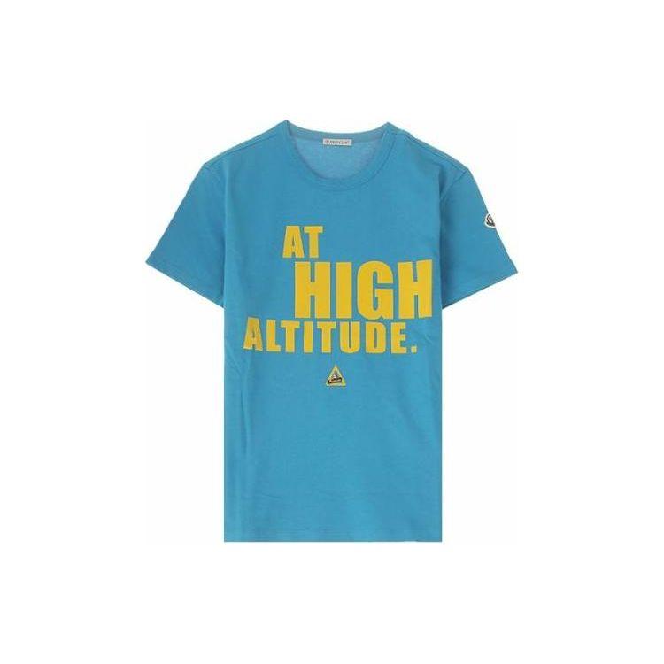 Moncler Letter Print Logo Casual Short Sleeve T-Shirt Men Tops Blue 209180019508390T730