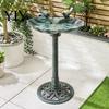 Bird Feeder Pedestal Bath, Copper Resin Birdbaths Weather Resistant Floral Accents, Weather-resistant Bath Vintage Bronze Finish Garden Decor