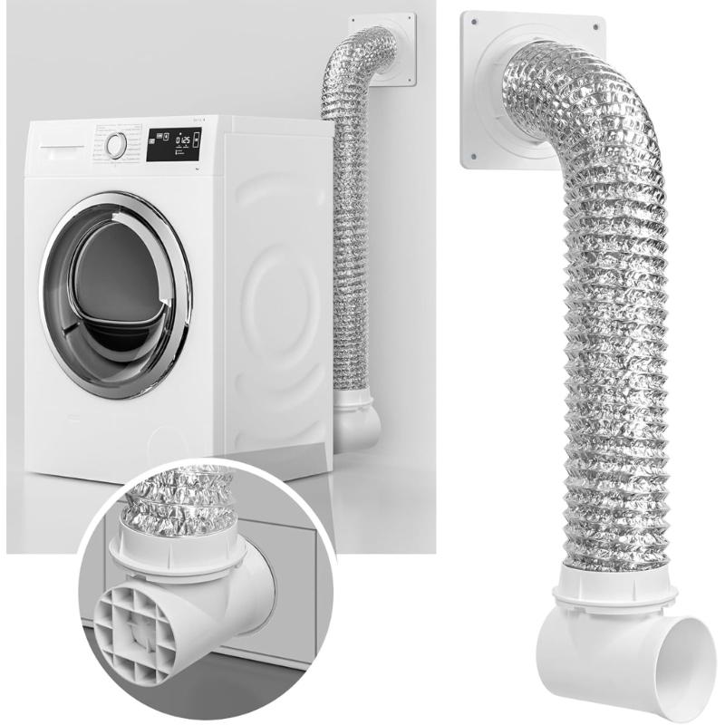 90 Graders Luftkanal Flexibel Aluminium Torktumlarslang Torktumlarslang för HVAC Ventilation Värme Kylning Avgas