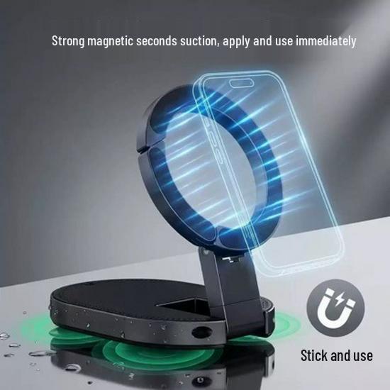 Multifunctional Magnetic Carabiner Phone Stand: Foldable, Rotatable 3-in-1 Suction Cup Holder