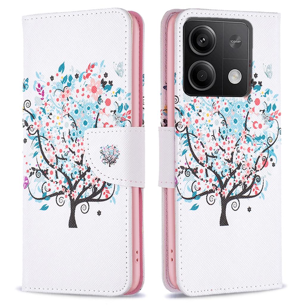 For Xiaomi Redmi Note 13 5G PU Leather Phone Case TPU Inner Shell Pattern Printing Design