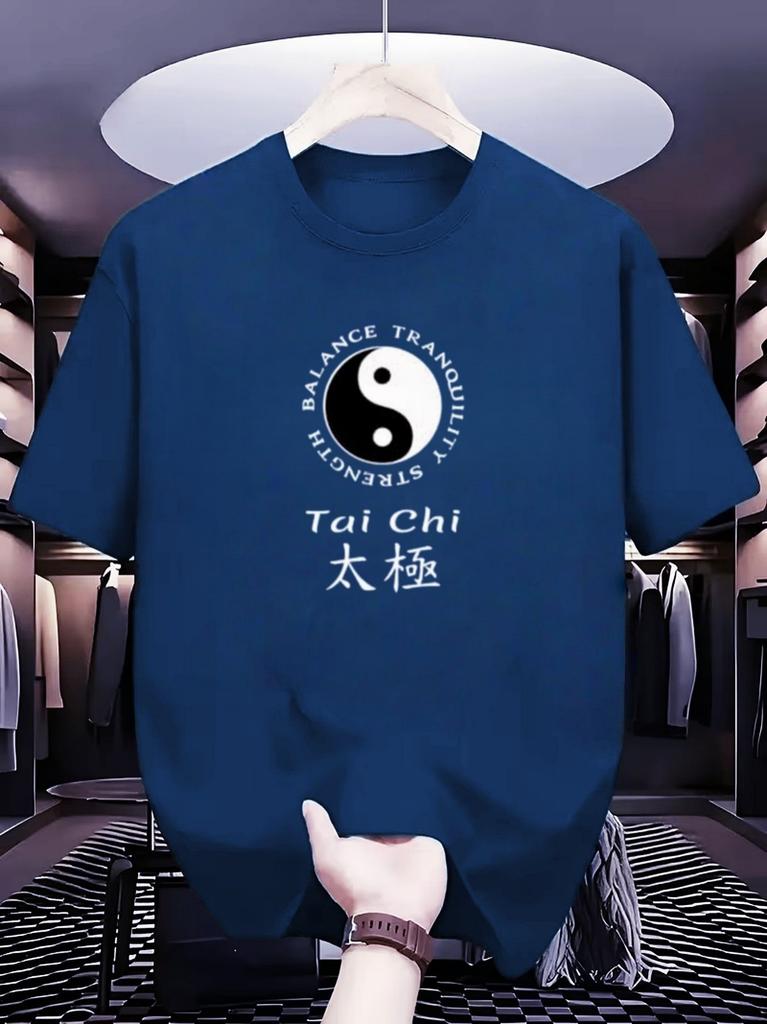 Maglietta Grafica Simbolo Tai Chi Yin Yang Unisex Unisex Stampa Testo Orientale Tradizionale Manica Corta Cotone Top Casual
