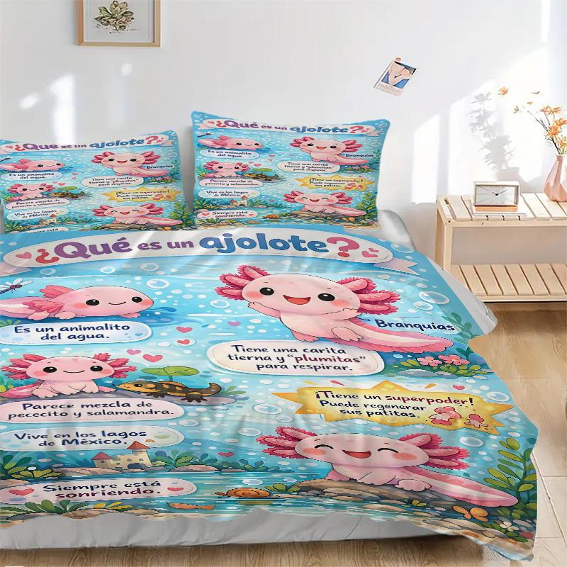 Axolotl Nature'S Marvel Print 3Pcs Bedding Setduvet Cover With 2 Bedropillowcase Home Birthday Gift