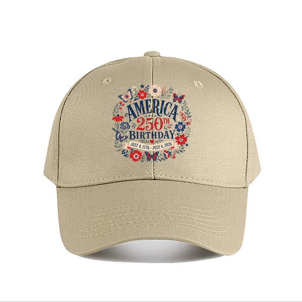 Patriotic Butterfly Garden Birthday Baseball Cap Fashion Outdoor Sports Sunhat Unisex Snapback Cap Womens