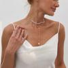 Ingemark 2Pcs/Set Minimalist Imitation Pearl Chain Necklace for Women Collar Trend Vintage Sequin Pendant Choker Party Jewelry