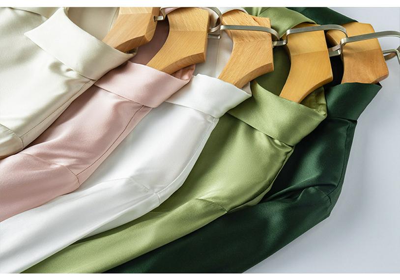 Women's Mulberry Silk White Satin Shirt - Long-Sleeved, Loose Fit, Elegant Commute Top