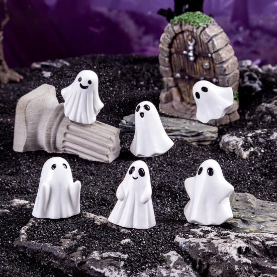 Piccole Sculture di Fantasmi in Resina 5 Pezzi Mini Figure, Fantasmini per Decorazione di Halloween, Accenti Decorativi per la Casa Gotica Ornamenti Spettrali Vasi a Gradini
