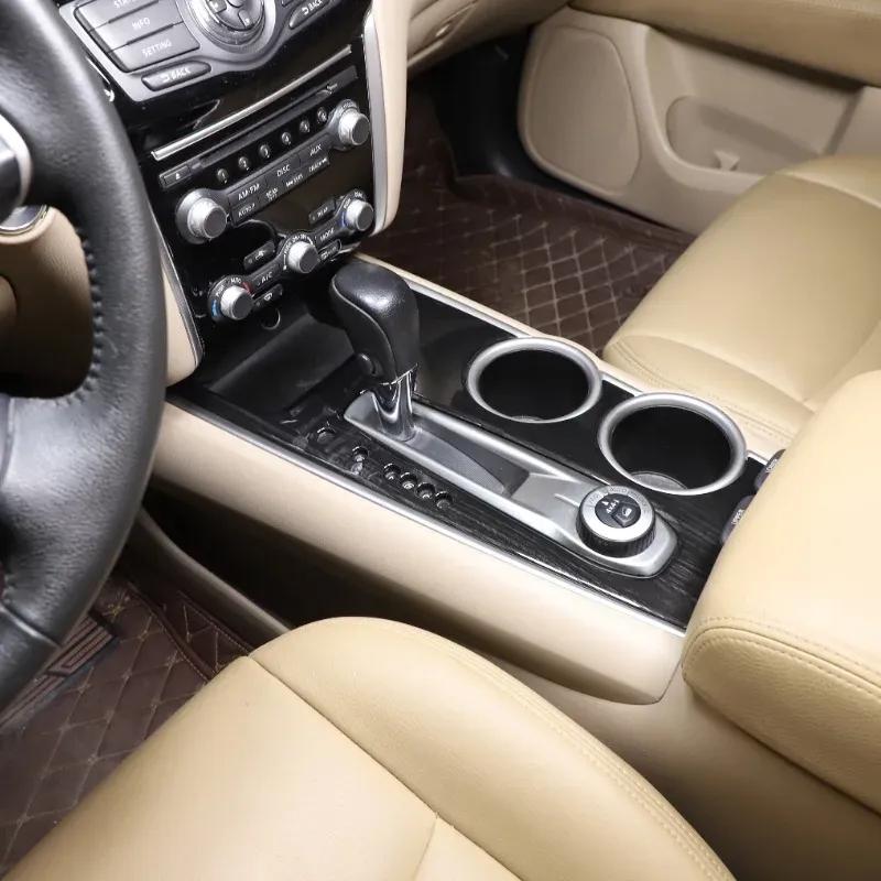 Metyoucar For Nissan Pathfinder 13-18 ABS Carbon Fiber Car Central Control Gear Panel Frame Cover Trim Interior Car Accessories