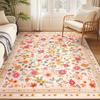 Teppich für Wohnzimmer Retro Floral Große Fläche Couchtischmatte Weich Bequem Schlafzimmer Leichter Luxus Teppich Schlafzimmer Dekoration