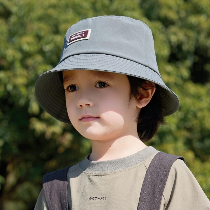 Outdoor Children'S Sunscreen Sun Hat Outing Sunshade Bucket Hat Cute Letter Label Beach Hat Basin Hat