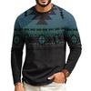 Men's Round Neck Raglan Long Sleeve Casual T-Shirt