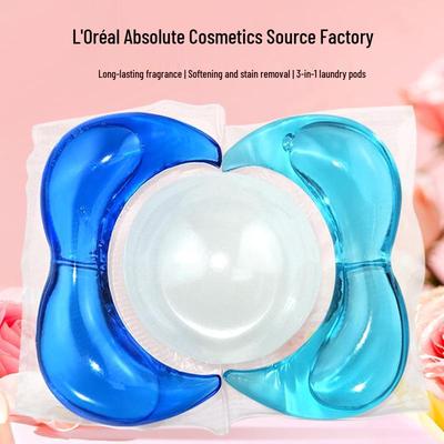 Concentrated Three-in-One Laundry Pods with Long-Lasting Fragrance and Stain Removal