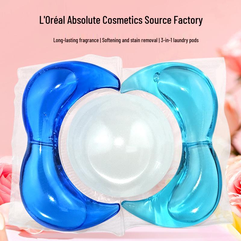 Concentrated Three-in-One Laundry Pods with Long-Lasting Fragrance and Stain Removal