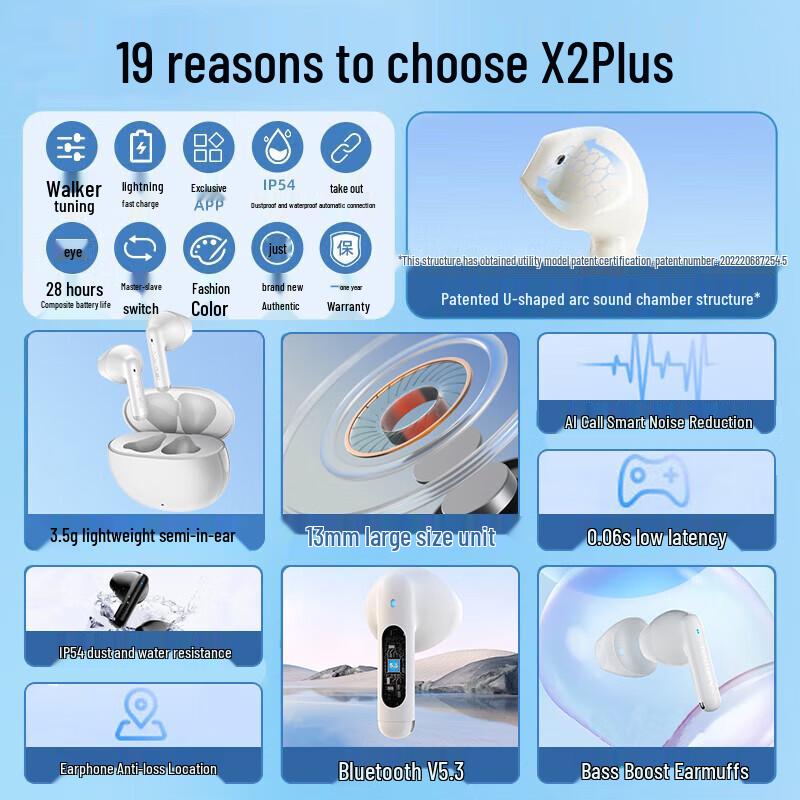 Edifier X2 Plus True Wireless Half-in-Ear Earbuds